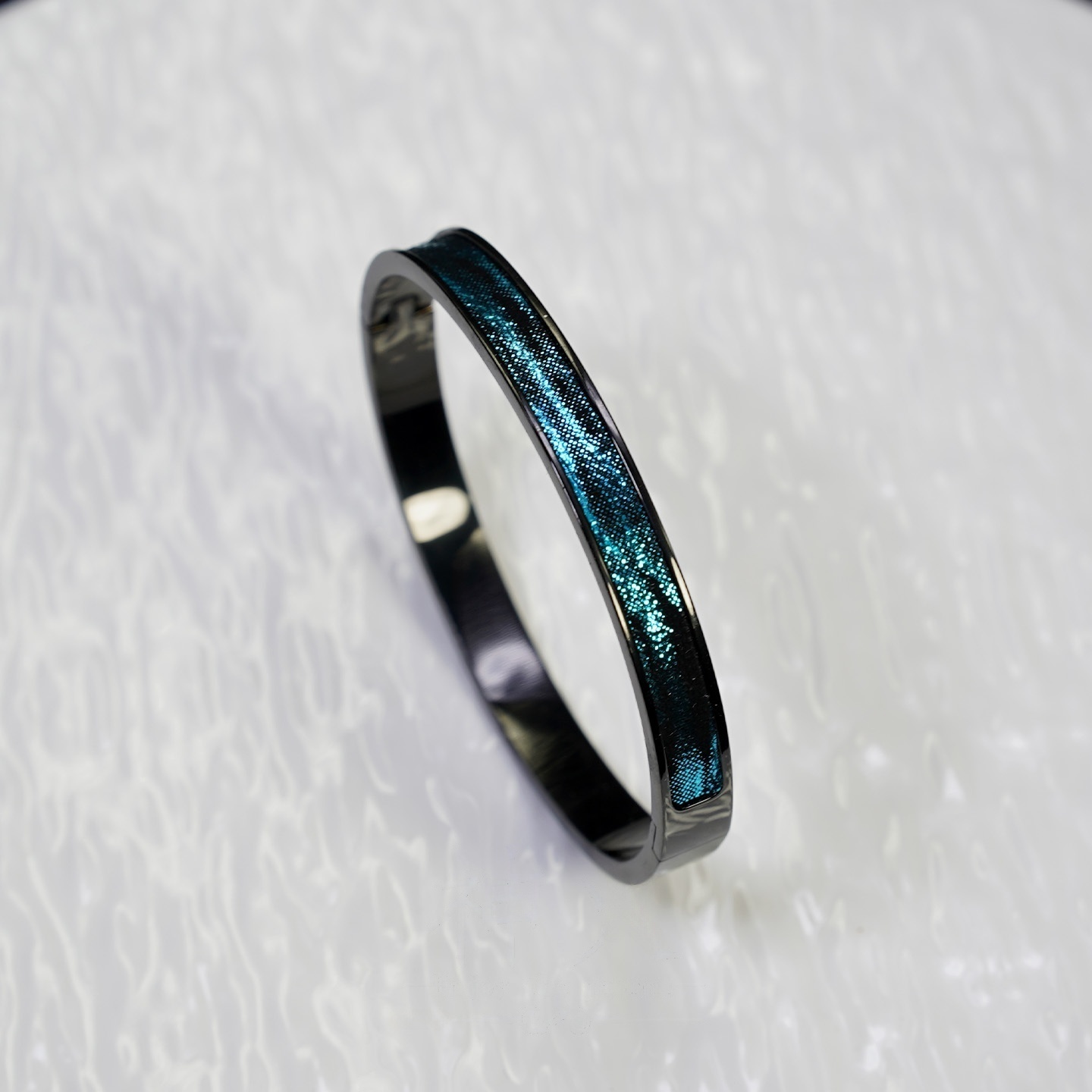 Metallic black-gray brilliant blue