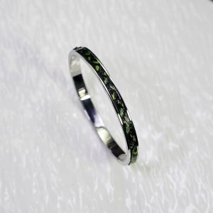 Metal: silver, black, and green