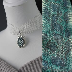 Blue-green and dark python mixed with blue and gold