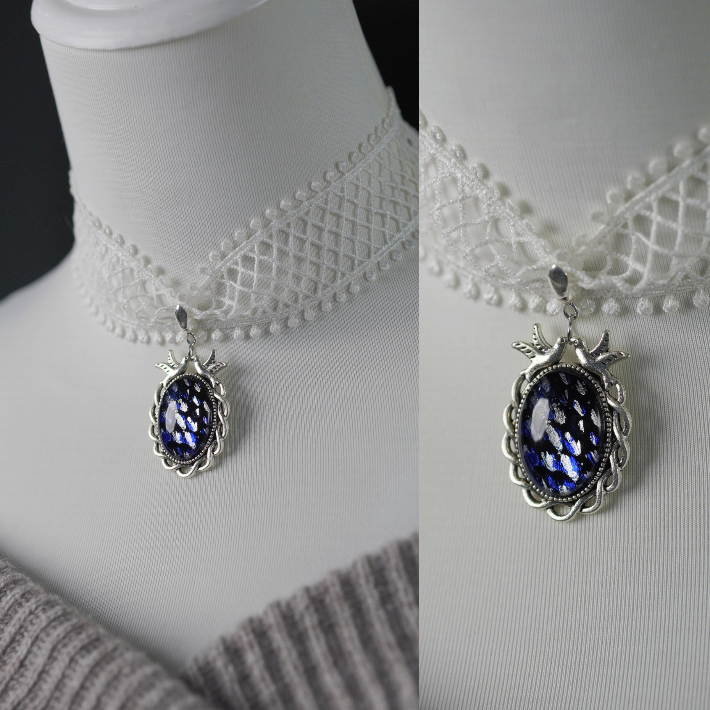 Black background hot silver splashed ink blue