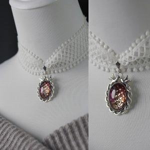 Pink, purple, brown, gold, and silver python