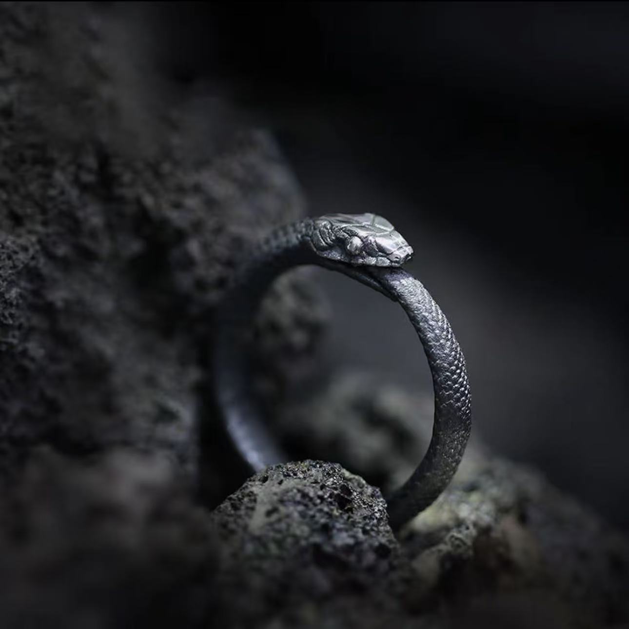 Infinite Black Python Ring