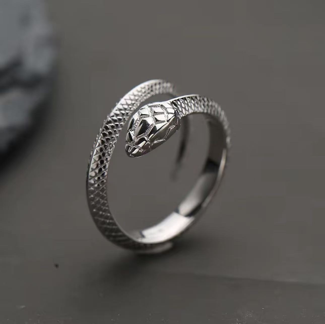 Silver python ring